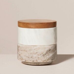 3pc Marble Stacking Salt & Pepper Cellar White/Warm Gray Hearth & Hand Magnolia